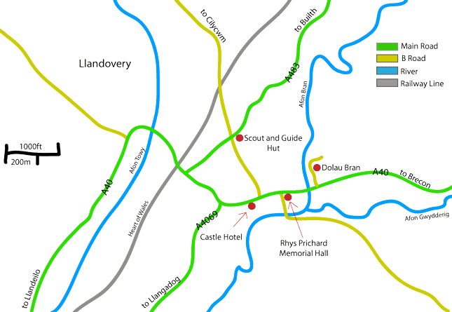 Map of Llandovery